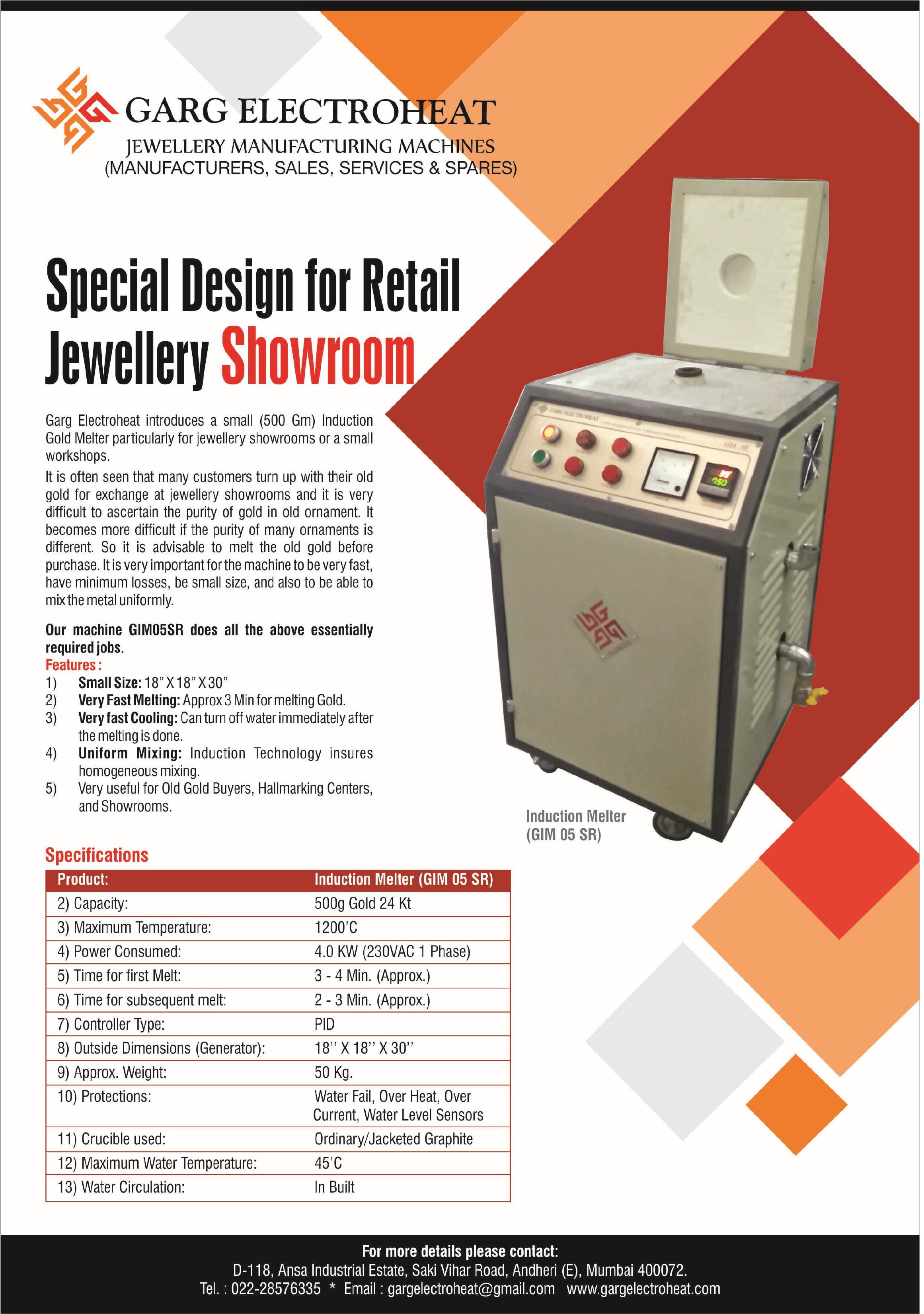 Retail Showroom Induction Gold Melting Machine thumbnail 2